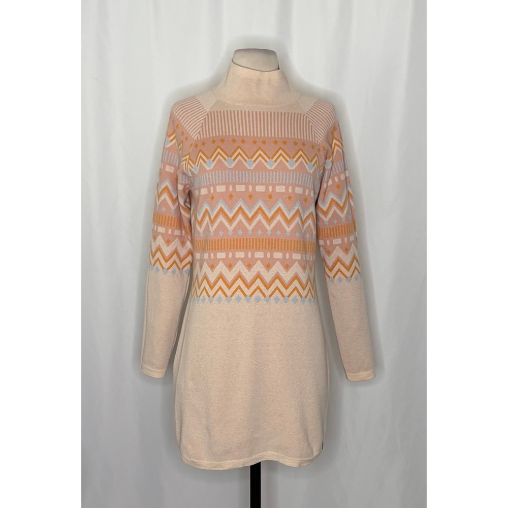 TITLE NINE Barra Tunic Sweater Fair Isle Elderflower Fairisle Mock Neck Medium - Picture 3 of 15